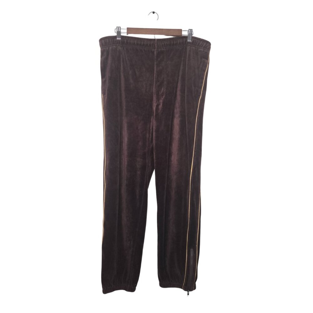 Koman Vintage Brown Velour Track Pants